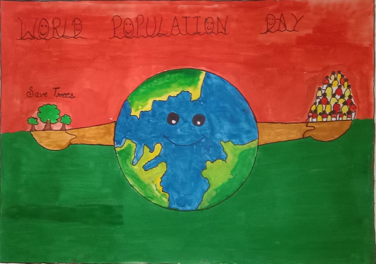 World Population Day Drawing Easy 2023 | World Population Day 2023 Theme |  Easy drawings, Poster drawing, Drawing for kids